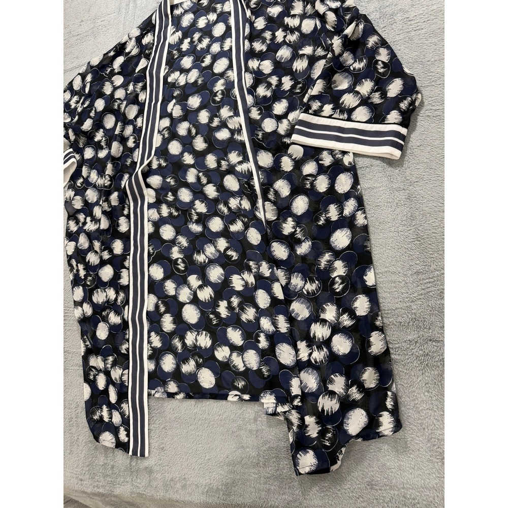 Alfani Womens Navy Blue Abstract Dot Open Front Kimono Wrap Cardigan L/XL - Picture 4 of 8